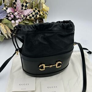 Women’s Gucci horse bit 1955 bucket/Crossbody leather bag made in Italy